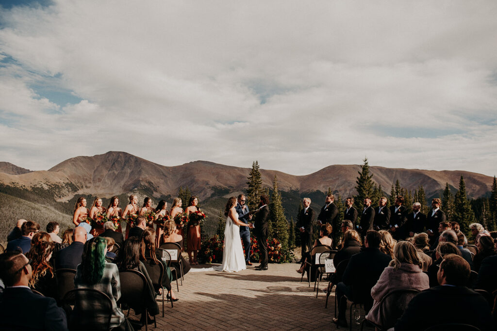 Fall wedding ceremony at Winter Park Resort Lunch Rock